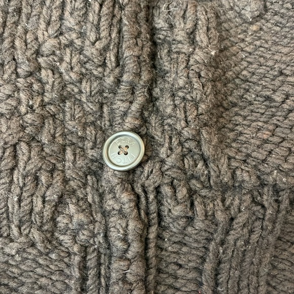 Ezra Fitch Vintage Heavy Hand Knit 100% Wool Mens Small Brown Sweater - Picture 12 of 13